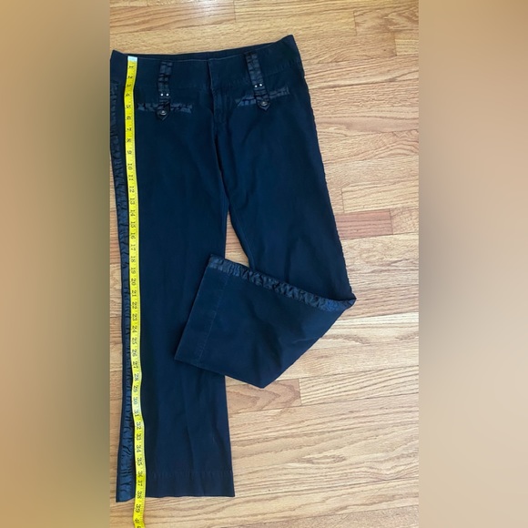 Wet seal, Satin trim pants, Size 7 JUNIORS, Wide leg - Picture 7 of 7